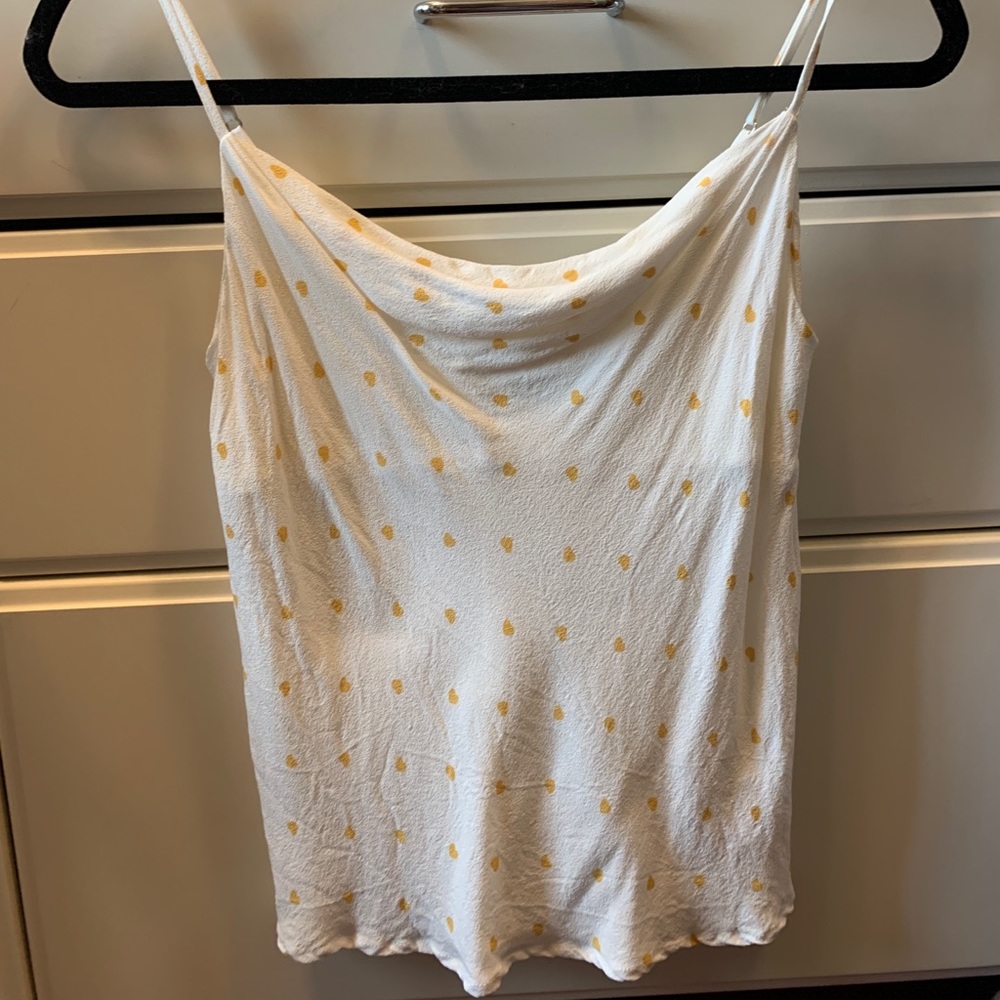 White with Yellow Hearts Tank Top